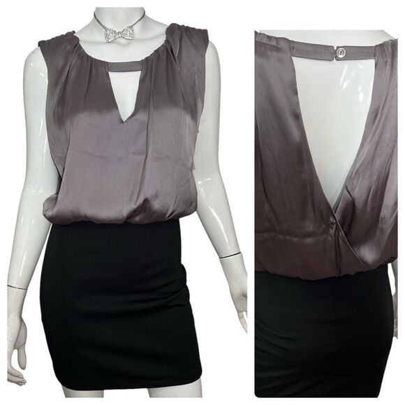 NWOT One Clothing Gray Blouson Black Skirt Mini Dress‎ - XS - Picture 2 of 13